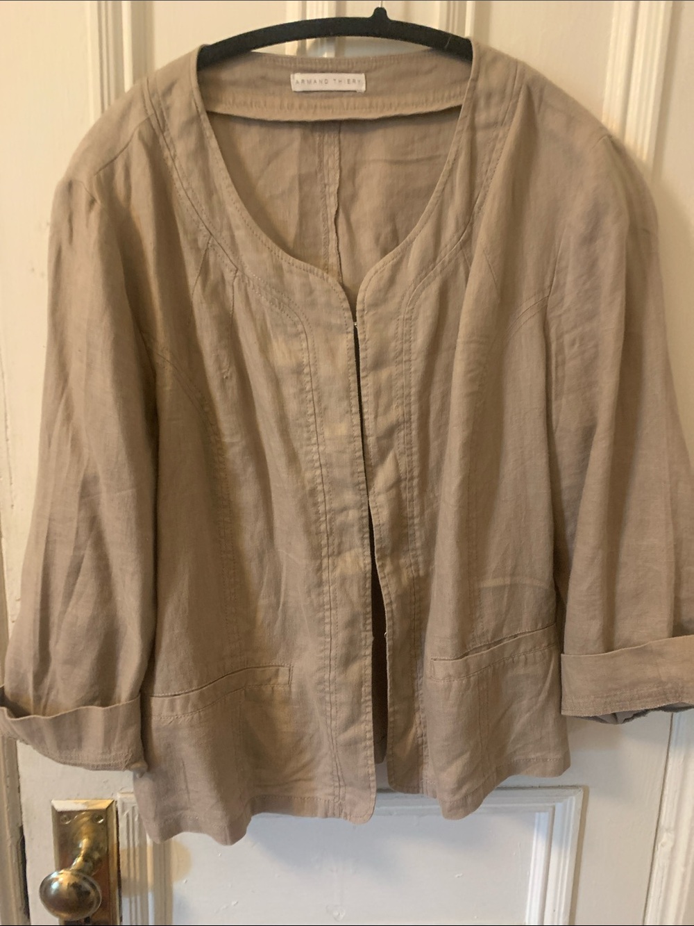 Armand Thiery Open-Front Linen-Blend Women's Jacket